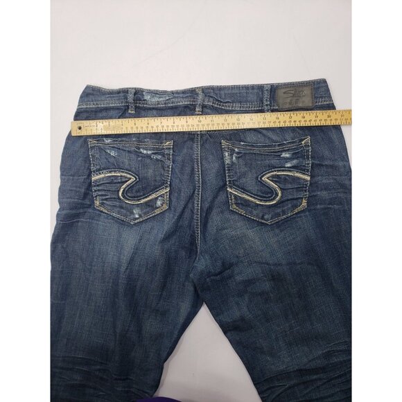 Silver Jeans Co. Womens Suki Ankle Slim Distressed Denim Blue Jeans Size 20 L27 - Picture 13 of 14